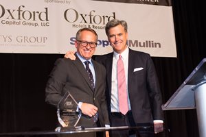 Sheppard Mullin Chicago managing partner Larry Eppley presented John Rutledge, founder, president and CEO of Oxford Capital Group and Oxford Hotels & Resorts, with the Anti-Defamation League of Chicago's 2016 Arthur Rubloff Humanitarian Award on Dec. 8 at the Palmer House Hilton. The award honors highly accomplished real estate and business professionals who have simultaneously demonstrated a deep commitment to philanthropy leadership.
