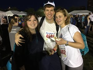 Attorneys Caroline Simon, Joseph Mascherin and Roxana Malene ready themselves for Race Judicata 2016, a 5K Run/Walk benefiting Chicago Volunteer Legal Services Foundation. The event, which was held on Sept. 15 by Chicago’s Museum Campus and running along Lake Michigan, was the 22nd anniversary of the run. 