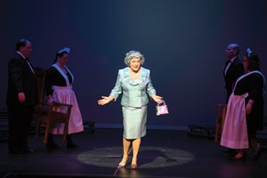Sole practitioner Joyce Lewis Wixson of Hinsdale addresses the audience as Queen Elizabeth II as The Chicago Bar Association’s 91st annual Bar Show “Bar Wars Episode 6.5: The Phantom Museum” continued its yearly tradition of drawing crowds and laughs at the Merle Reskin Theatre. 