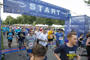 Participants in the 2019 Race Judicata start their 5K Sept. 12 at Lincoln Park South. This was the 25th anniversary of the event that benefits Chicago Volunteer Legal Services. 